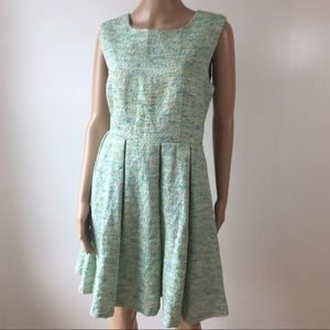 Paper crown dress tweed fitted size L made in USA